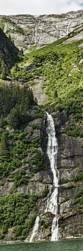 Waterfall in Tracy Arm Fjord Southeast Alaska Alaska USA Canvas Art - Panoramic Images (36 x 12)