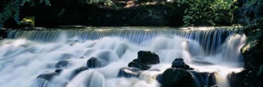 Waterfall in a forest Aberfeldy Birks Perthshire Scotland Canvas Art - Panoramic Images (18 x 6)