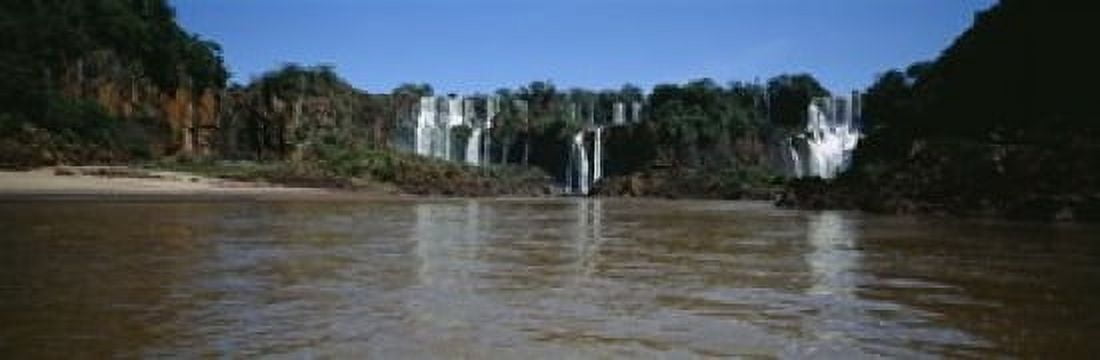 Waterfall in a forest Iguacu Falls Iguacu National Park Argentina Canvas Art - Panoramic Images (18 x 6)