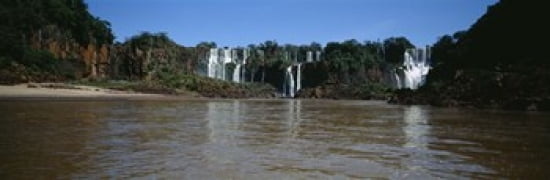 Waterfall in a forest Iguacu Falls Iguacu National Park Argentina Canvas Art - Panoramic Images (36 x 12)
