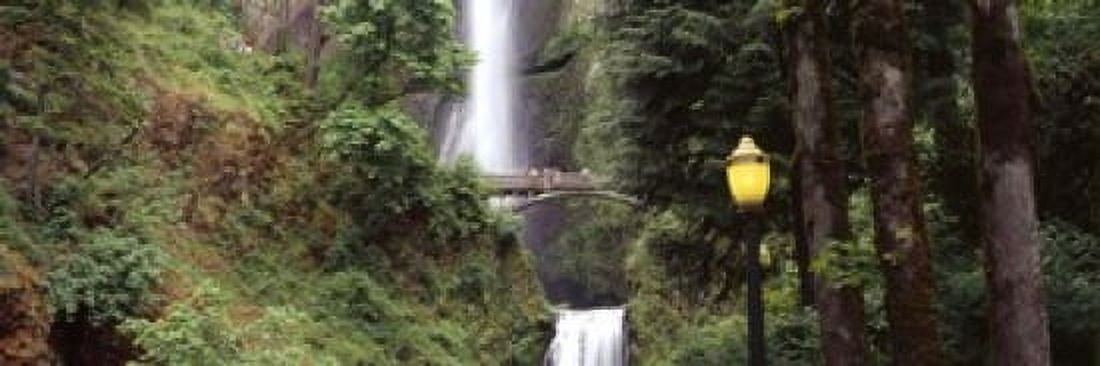 Waterfall in a forest Multnomah Falls Hood River Columbia River Gorge Multnomah County Oregon USA Canvas Art - Panoramic Images (18 x 6)