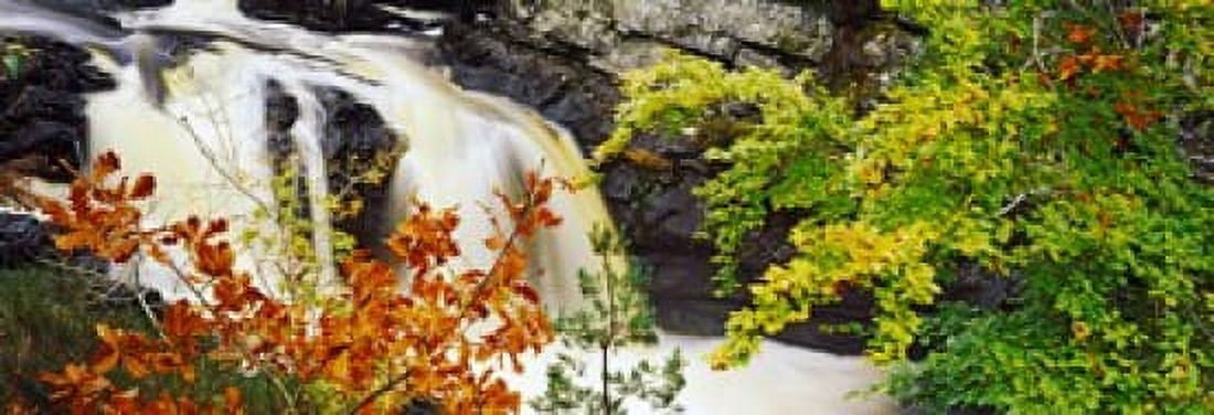 Waterfall in autumn Rogie Falls Black Water Garve Ross-Shire Scotland Canvas Art - Panoramic Images (18 x 7)