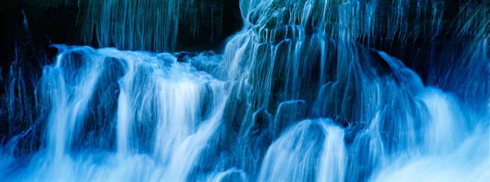 Waterfall on a cliff Santa Cruz California USA Canvas Art - Panoramic Images (27 x 9)