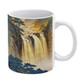 thumbnail image 1 of Waterfall with Gold Sunshine 11 Oz Ceramic Coffee Mug, Ideal for Relaxing Mornings, 1 of 8