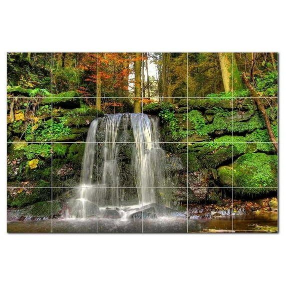 Waterfalls Ceramic Tile Mural Kitchen Backsplash Bathroom Shower, 401757-S64
