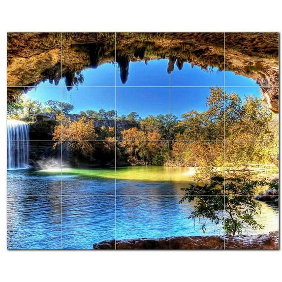 Waterfalls Ceramic Tile Mural Kitchen Backsplash Bathroom Shower, 401761-L54