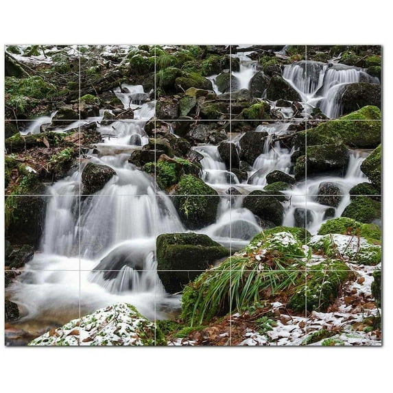Waterfalls Ceramic Tile Mural Kitchen Backsplash Bathroom Shower, 401771-XL54