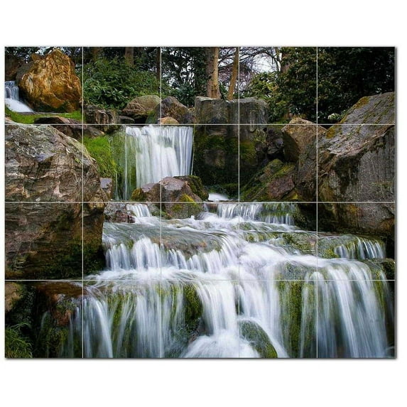 Waterfalls Ceramic Tile Mural Kitchen Backsplash Bathroom Shower, 401772-S54