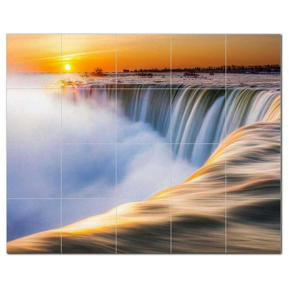 Waterfalls Ceramic Tile Mural Kitchen Backsplash Bathroom Shower, 401773-M54