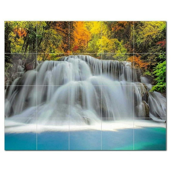 Waterfalls Ceramic Tile Mural Kitchen Backsplash Bathroom Shower, 401780-M54