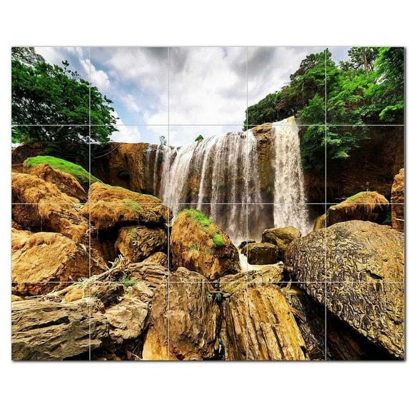 Waterfalls Ceramic Tile Mural Kitchen Backsplash Bathroom Shower, 401807-XL54