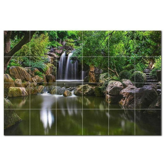 Waterfalls Ceramic Tile Mural Kitchen Backsplash Bathroom Shower, 401822-M64