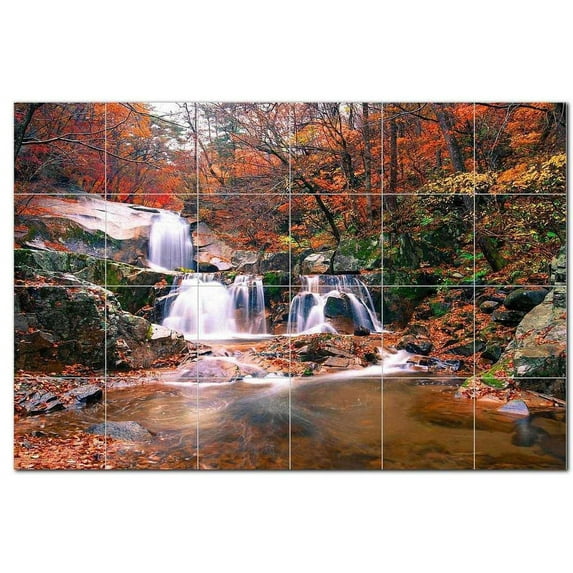 Waterfalls Ceramic Tile Mural Kitchen Backsplash Bathroom Shower, 401827-S64