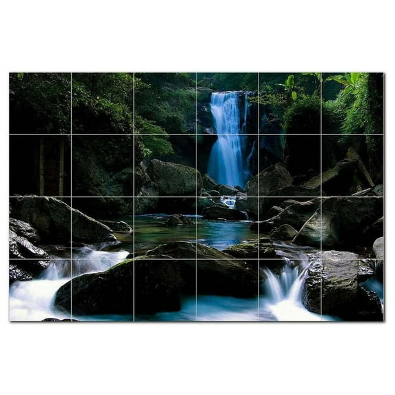 Waterfalls Photo Ceramic Tile Mural Kitchen Backsplash Bathroom Shower 406242-M