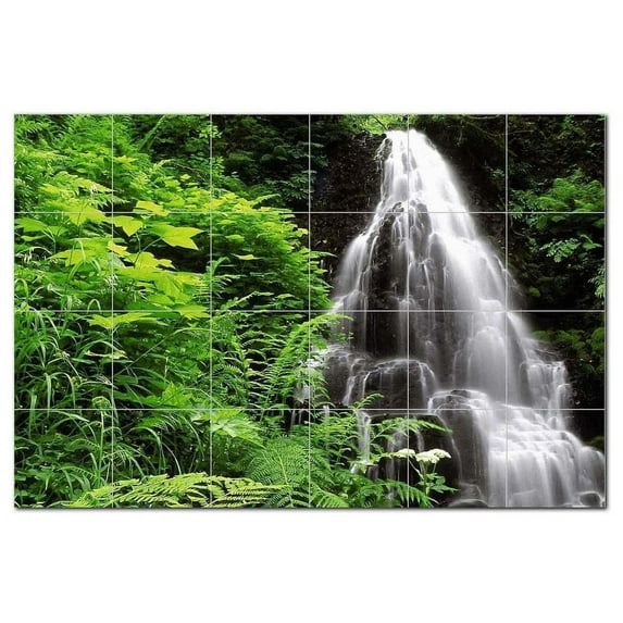 Waterfalls Picture Ceramic Tile Mural Kitchen Backsplash Bathroom Shower 406249