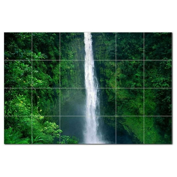 Waterfalls Picture Ceramic Tile Mural Kitchen Backsplash Bathroom Shower 406254