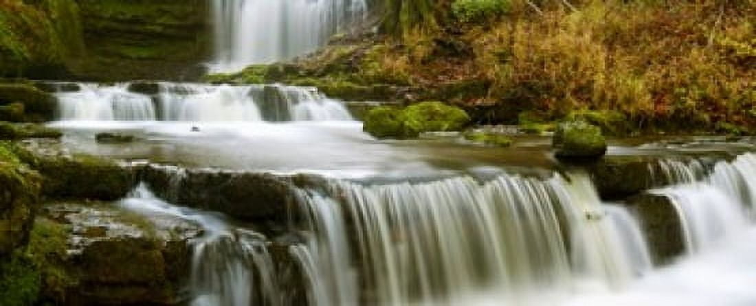 Waterfalls in a forest Scaleber Force Yorkshire Dales North Yorkshire England Canvas Art - Panoramic Images (30 x 12)