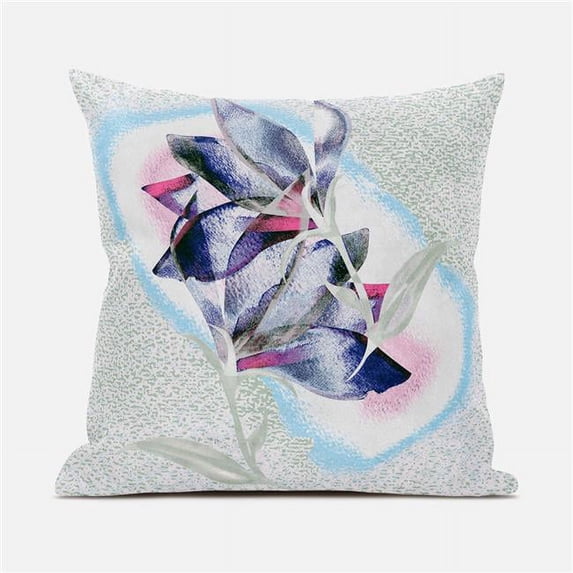 Waterflower Indoor/Outdoor Pillow with Removable Cover in Mint Blue Pink26x26