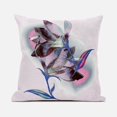 thumbnail image 1 of Waterflower Throw Pillow in Pink Blue Brown 16x16, 1 of 5