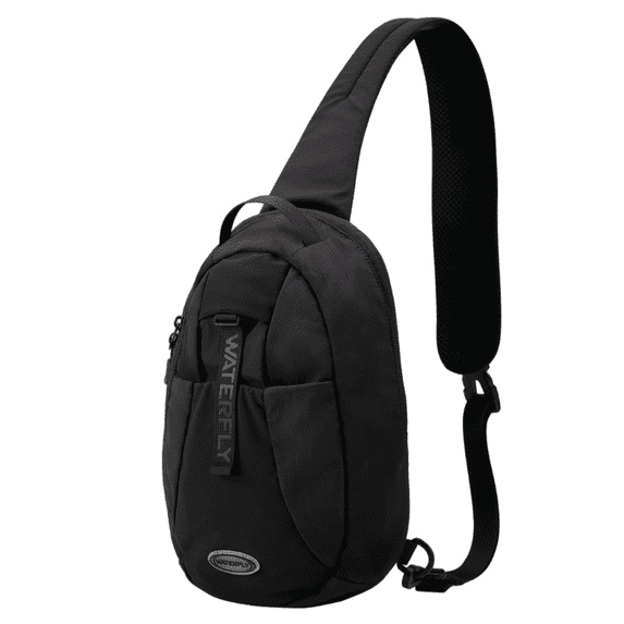 Waterfly Unisex 5L RFID Blocking Anti Theft Hiking Walking Sling Cross-Body Shoulder Chest Bag,Black