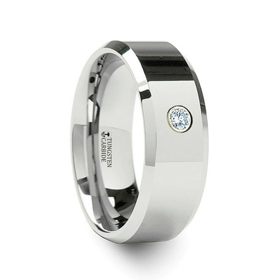 Waterford Beveled Diamond Tungsten Wedding Band