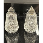 Waterford Crystal Salt & Pepper Shaker Set, 4.25" Metal Lids No Box