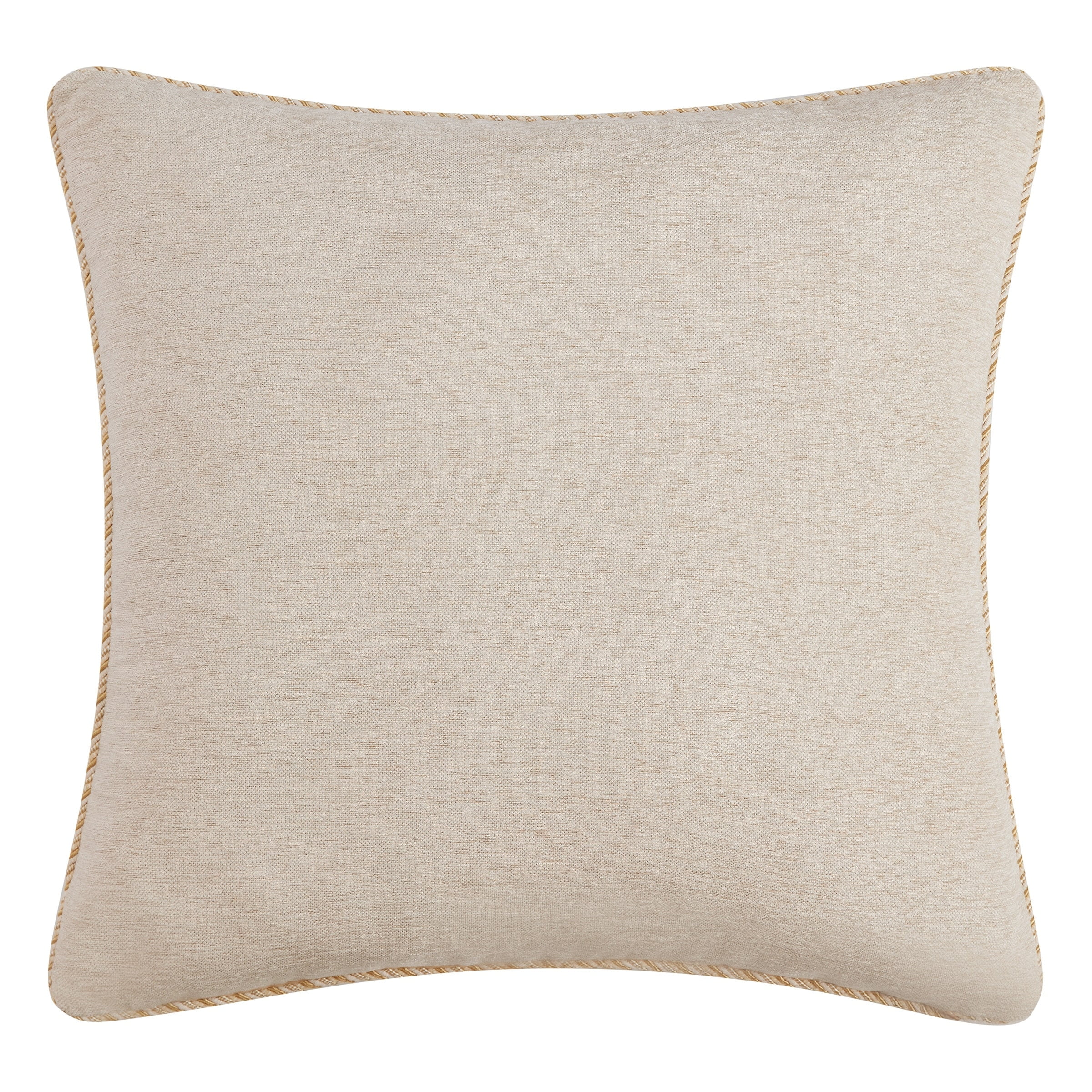 Ivory and Gold Damask Queen Comforter Set with Fringe Trim