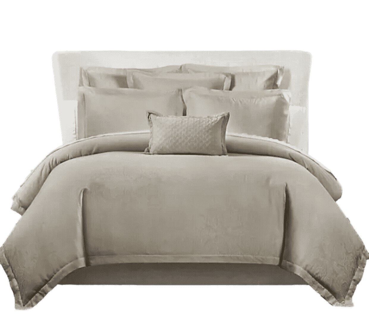 Waterford Thayer Queen Duvet Cover for Adults in Beige Jacquard Paisley, 300 Thread Count