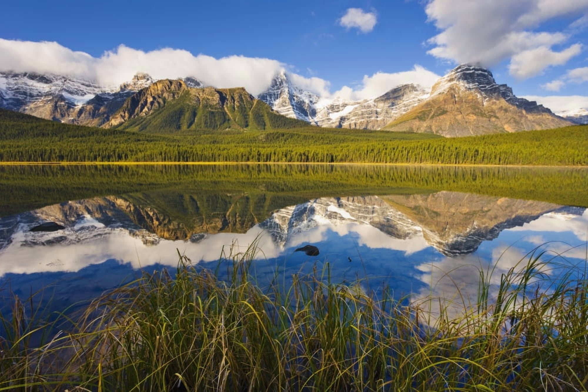 Waterfowl Lakes And Mount Chephren At Sunrise Banff National Park Alberta Canvas Art - Yves Marcoux Design Pics (17 x 11)