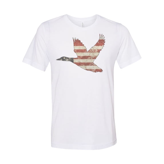 Waterfowl Shirt, Duck Hunting Shirt, American Duck, Unisex Fit, Waterfowl Hunting, Hunting Shirt, Gift For Him, Patriotic Shirt, USA T-shirt, White, LARGE