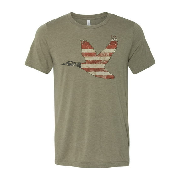 Waterfowl Shirt, Duck Hunting Shirt, American Duck, Unisex Fit, Waterfowl Hunting, Hunting Shirt, Gift For Him, Patriotic Shirt, USA T-shirt, Heather Olive, LARGE