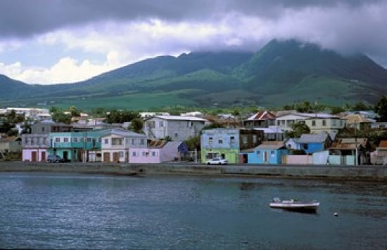 Waterfront Basseterre St Kitts Caribbean Canvas Art - Nik Wheeler DanitaDelimont (27 x 18)