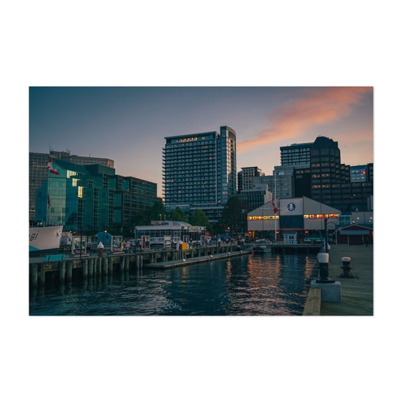 The Waterfront, Halifax - Halifax Nova Scotia Canada Photography Harbor City Skyline Architecture Sunset Travel Poster Unframed Wall Art Print 4 x 6 inches
