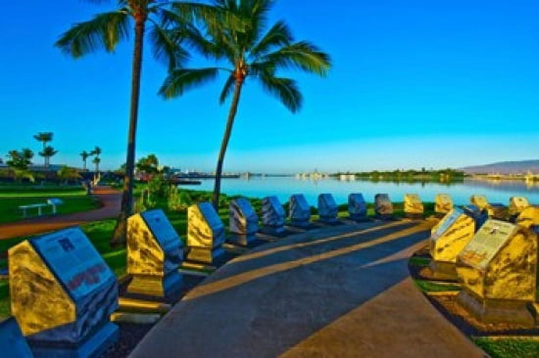Waterfront Submarine Memorial USS Bowfin Submarine Museum And Park Pearl Harbor Honolulu Oahu Hawaii USA Canvas Art - Panoramic Images (36 x 24)