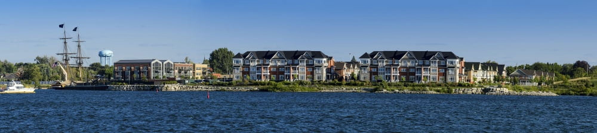Waterfront homes and commercial buildings in Collingwood Simcoe County Ontario Canada Canvas Art - Panoramic Images (27 x 9)