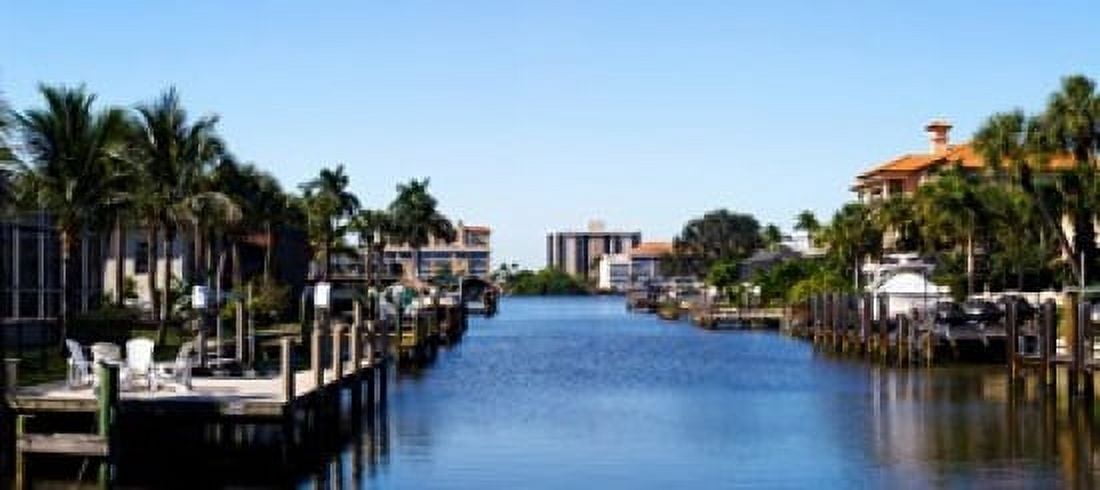 Waterfront homes in Naples Florida USA Canvas Art - Panoramic Images (15 x 7)