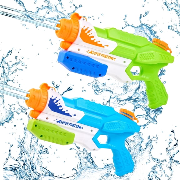 Gemeer 2 Pack Water Guns for Kids, Water Fast-Fil Water Blaster, 520CC/26Ft Water Guns for Boys Girls Toddlers, Outdoor Swimming Pool Beach Water Toys