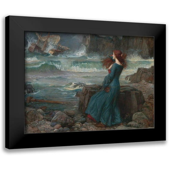 Waterhouse, J. W. 14x11 Black Modern Framed Museum Art Print Titled - Miranda, The Tempest