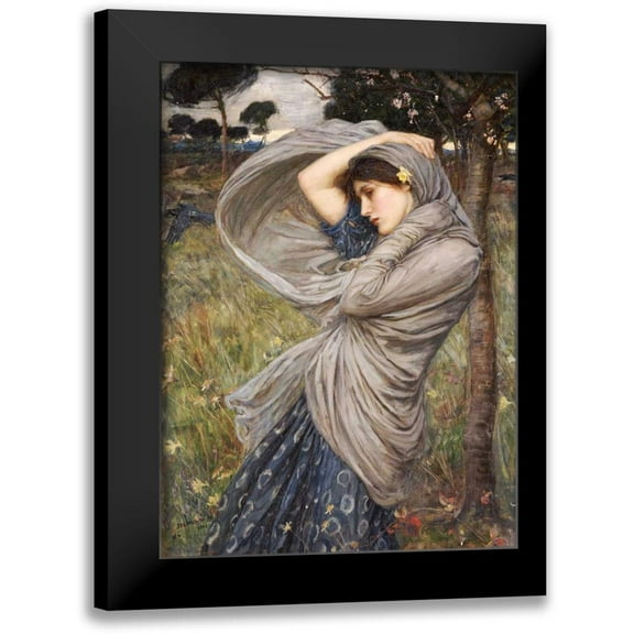 Waterhouse, John William 11x14 Black Modern Framed Museum Art Print Titled - Boreas