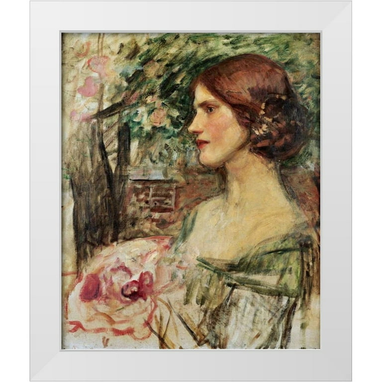 Waterhouse, John William 20x24 White Modern Wood Framed