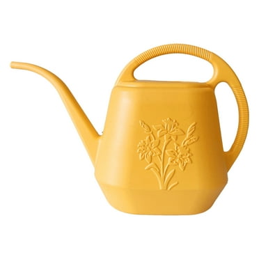 Watering Can 1 Gallon Long Spout Flower Patterns Indoor With Comfortable Handle For Garden Green