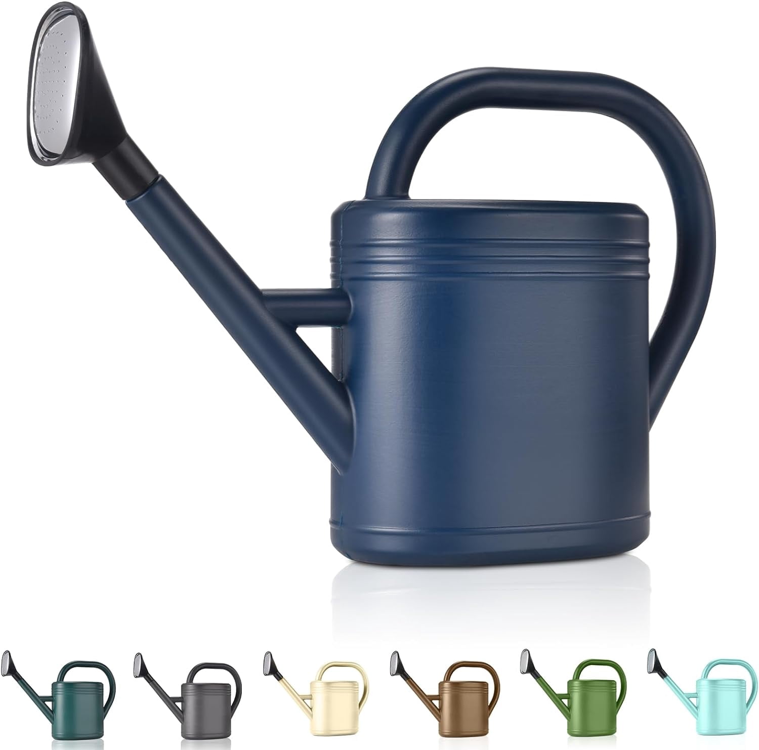 Watering Can 1 Gallon for Indoor Plants, Garden, Outdoor Plant House Flower, Large Long Spout with Sprinkler Head (Blue)