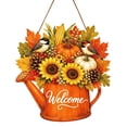 thumbnail image 1 of Watering Can Fall Welcome Sign, 11.8 inch Pumpkin Sunflower Wooden Hanging Ornament, Maple Leaf Harvest Door Decor, Thanksgiving Front Porch Plaque, Rustic Farmhouse Wall Art, Autumn Home Decoration, 1 of 7