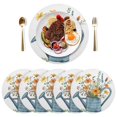 Watering Can Flowers Black Round Placemats Plate Mats 15 Inch NonSlip