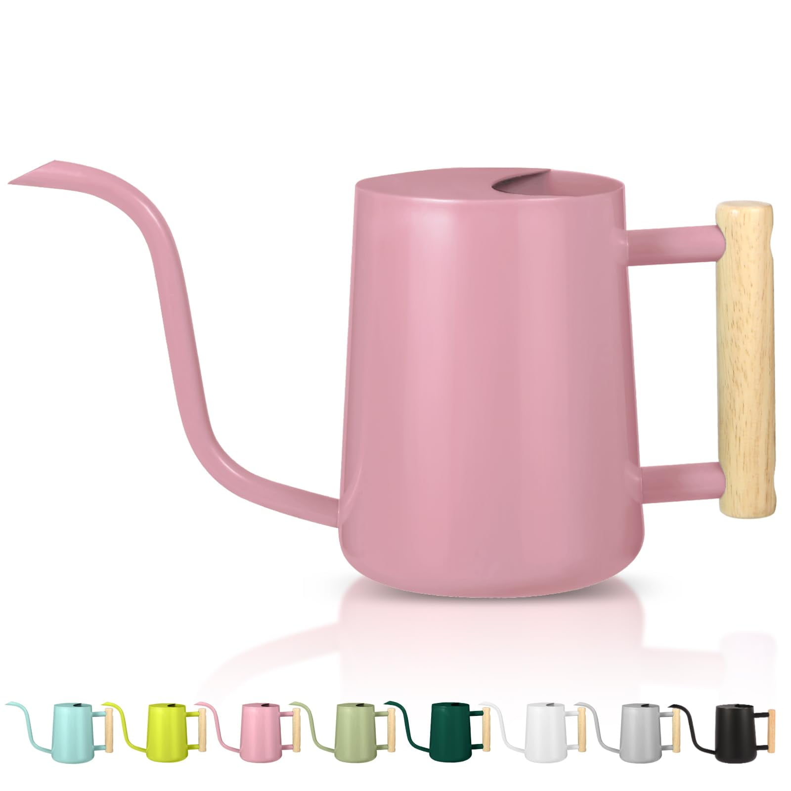 Watering Can Indoor Plants, 35oz Small Stainless Steel Metal Watering Can Modern Decorative Watering Pot with Long Spout for Indoor House Plant Bonsai Garden Flowers (Copper) - PINK