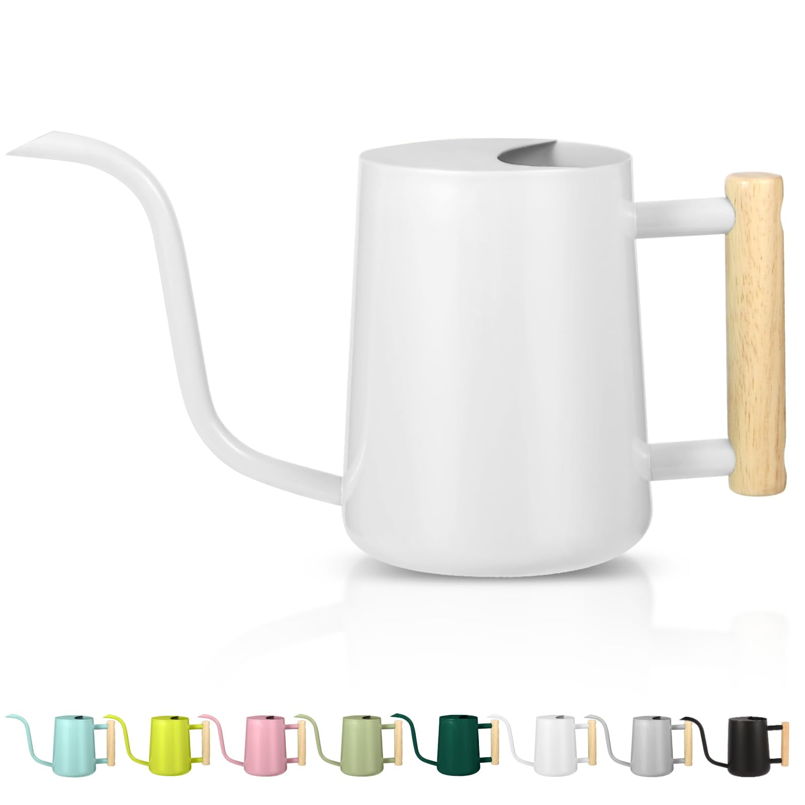 Watering Can Indoor Plants, 35oz Small Stainless Steel Metal Watering Can Modern Decorative Watering Pot with Long Spout for Indoor House Plant Bonsai Garden Flowers (Copper) - WHITE