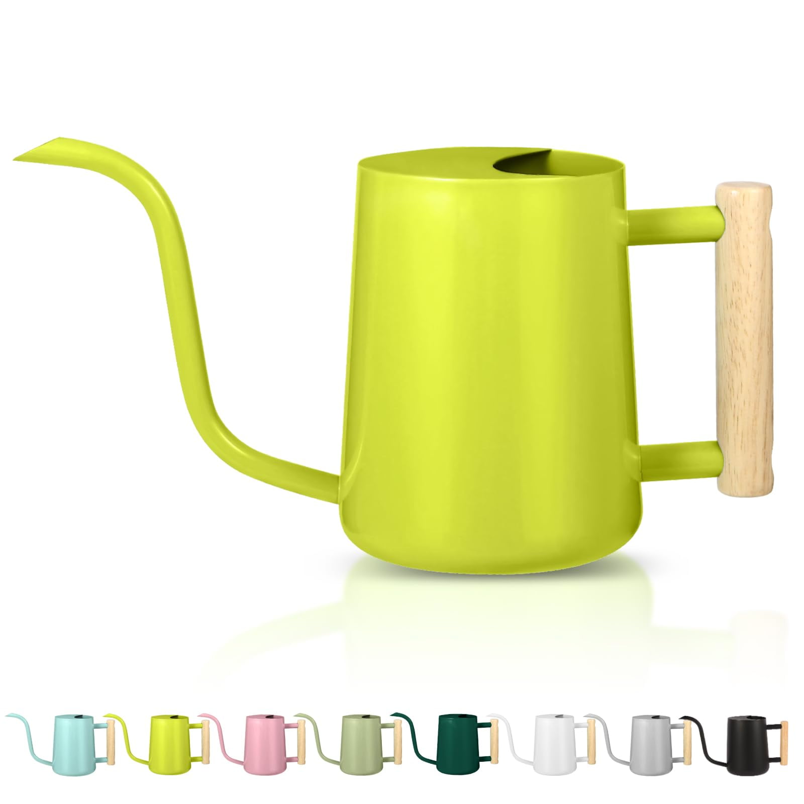 Watering Can Indoor Plants, 35oz Small Stainless Steel Metal Watering Can Modern Decorative Watering Pot with Long Spout for Indoor House Plant Bonsai Garden Flowers (Copper) - BRIGHT GREEN