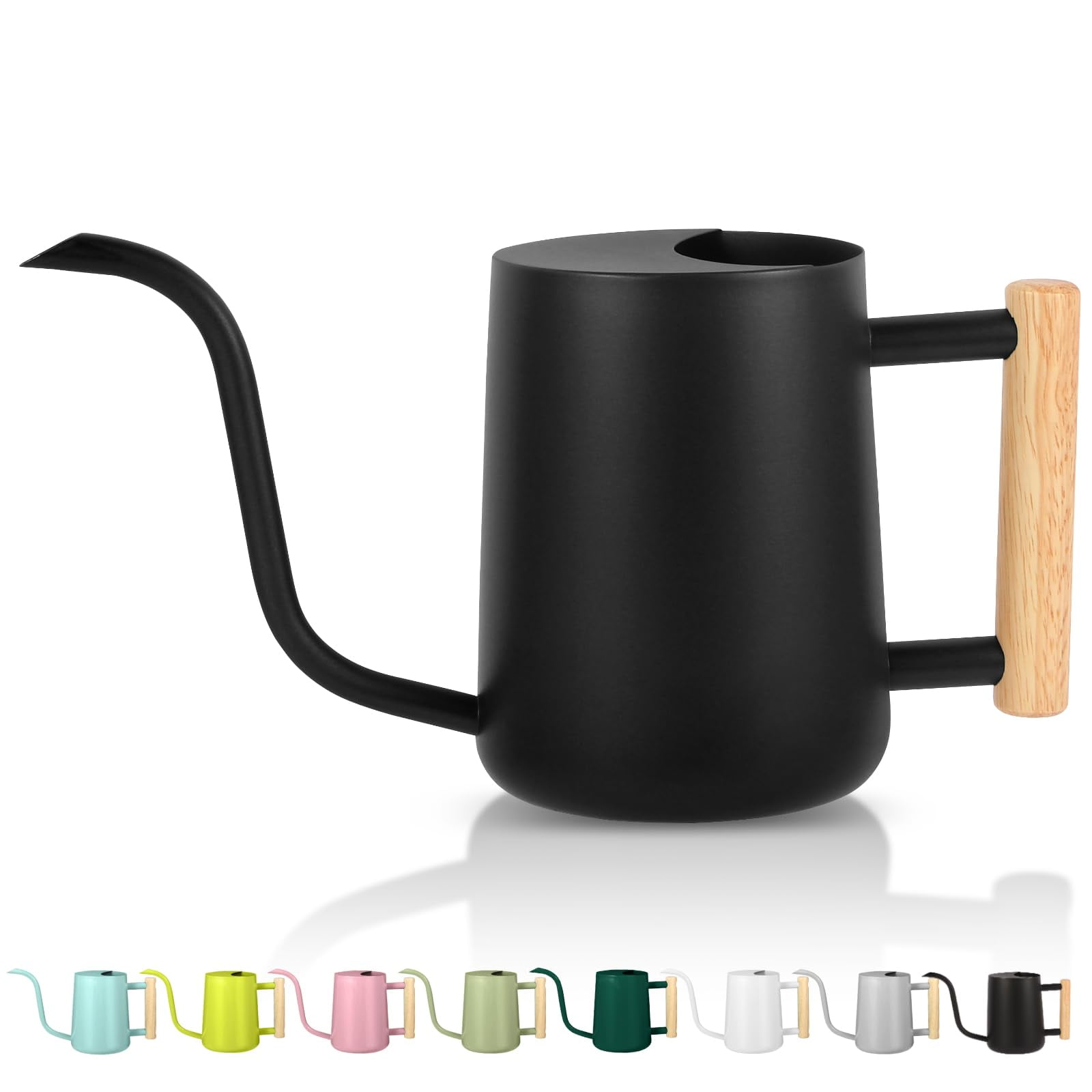 Watering Can Indoor Plants, 35oz Small Stainless Steel Metal Watering Can Modern Decorative Watering Pot with Long Spout for Indoor House Plant Bonsai Garden Flowers (Copper) - BLACK