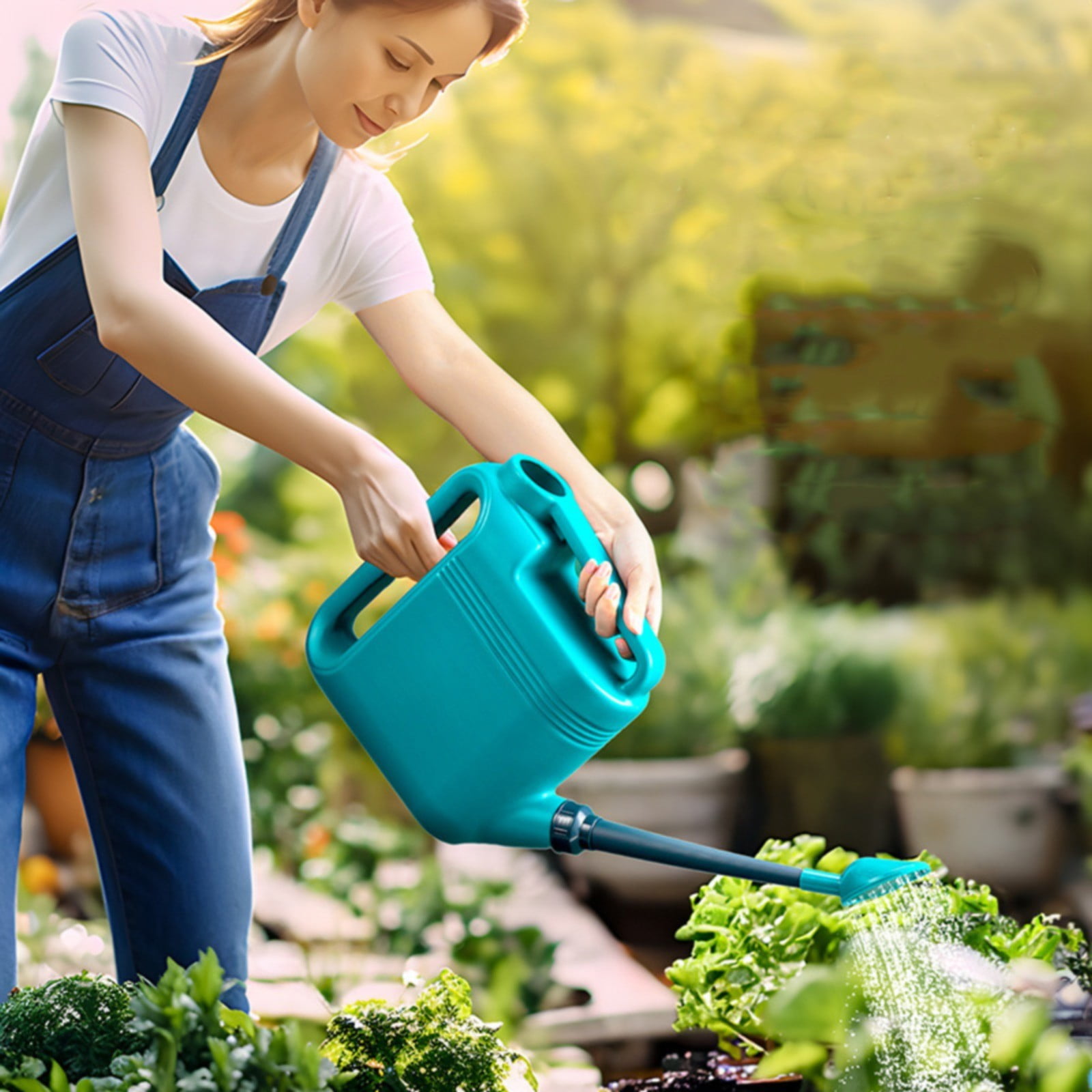 Watering Can Plastic Long Spout 5L Capacity Lightweight for Indoor Outdoor Plants