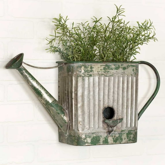 CTW Home Collection 770025 Watering Can Wall Planter, 11-inch Height, Multicolor, Metal